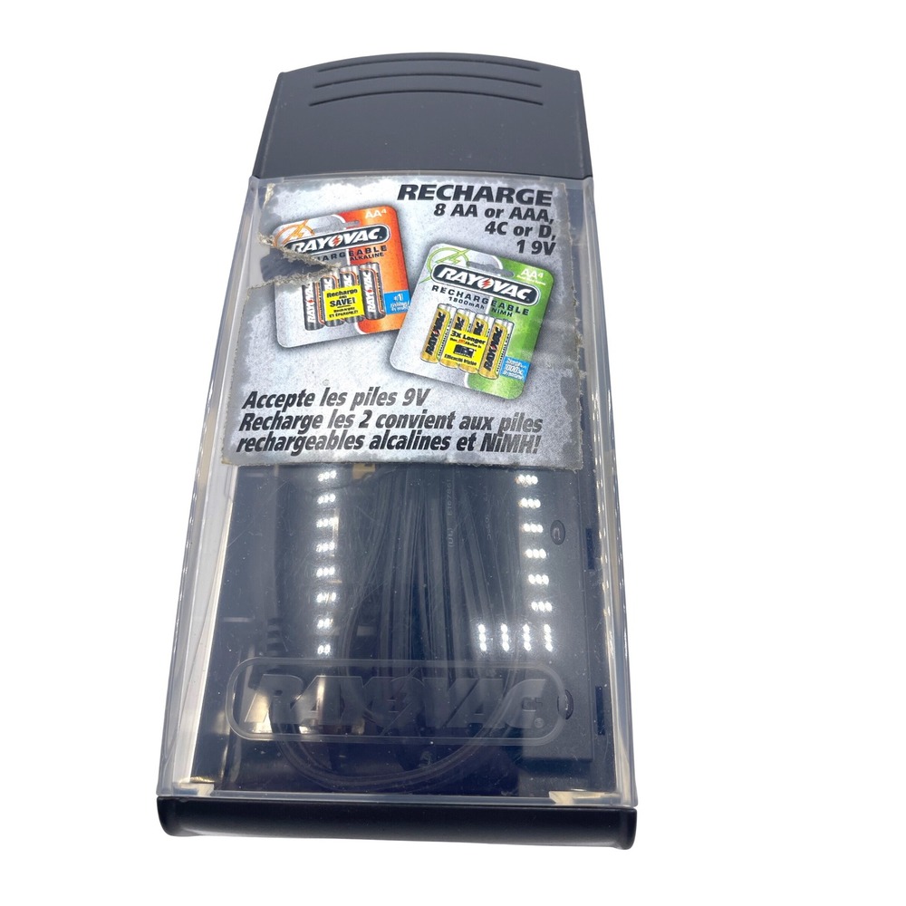Rayovac Universal Battery Charger PSS Rechargeable AA AAA‎ C D 9V
incl 4 AAA